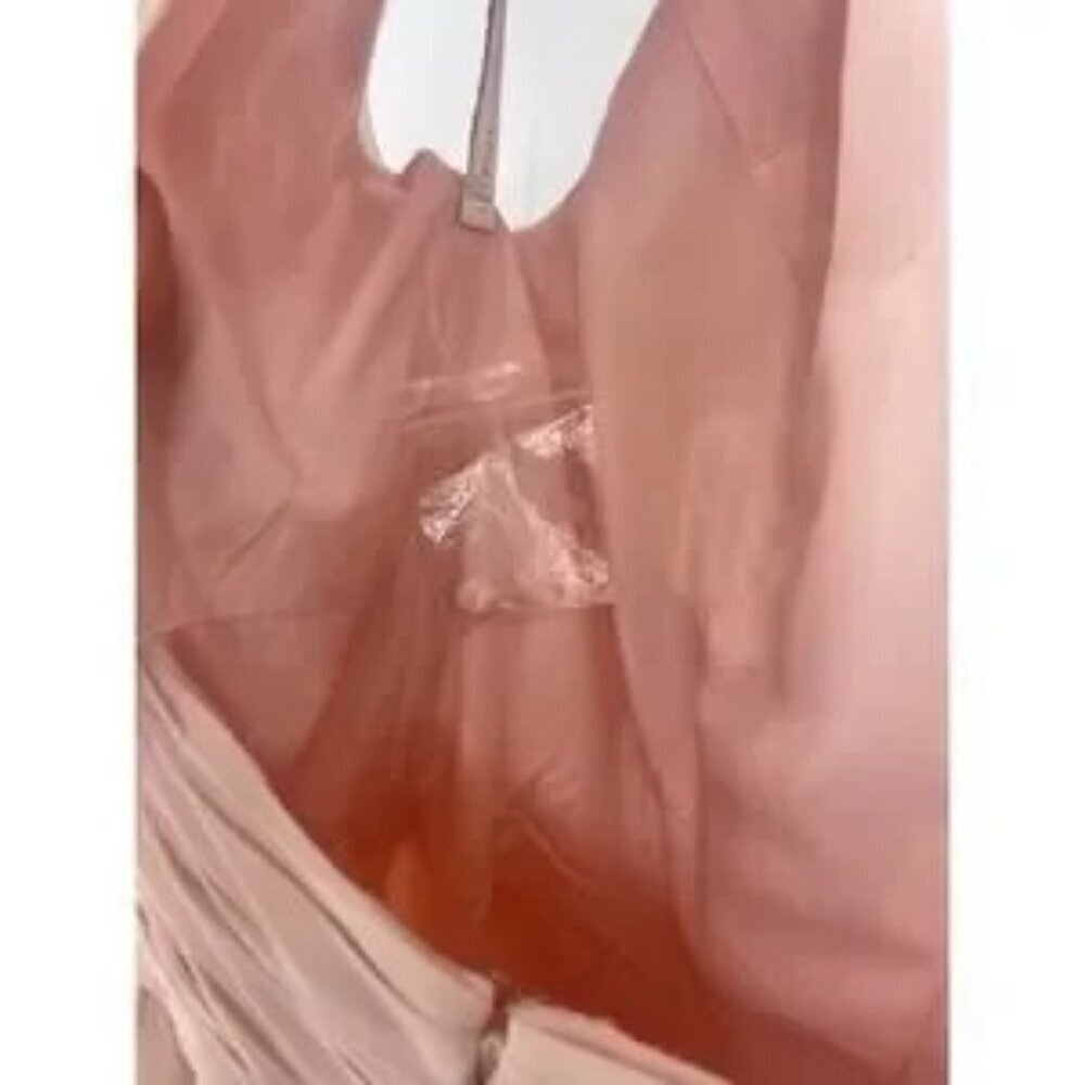 Bill Levkoff Blush Halter Chiffon Bridesmaid Dress - Picture 7 of 8